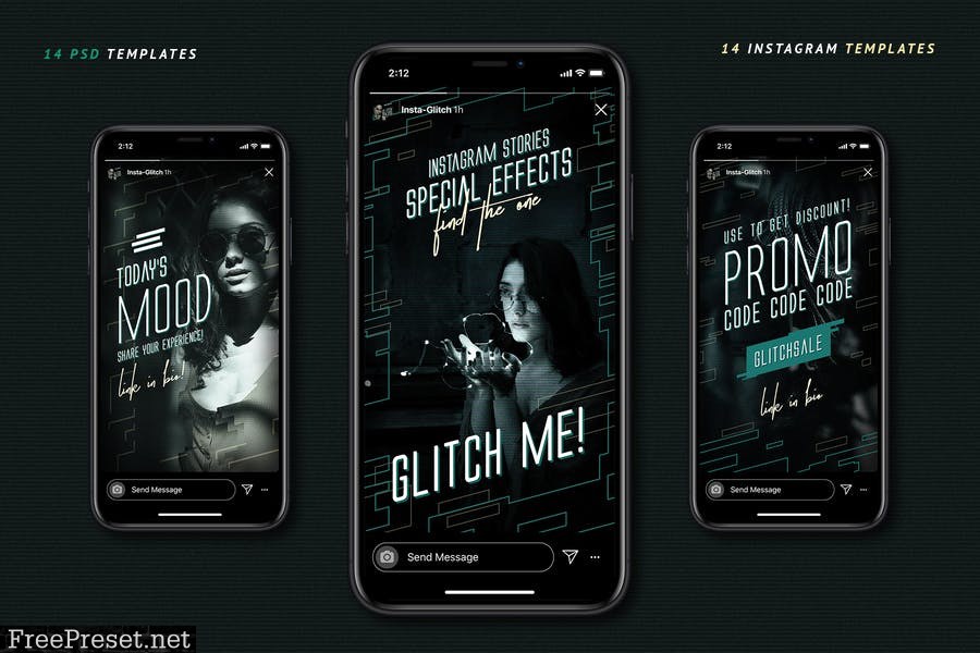 Glitch Instagram Templates K3UUYF6