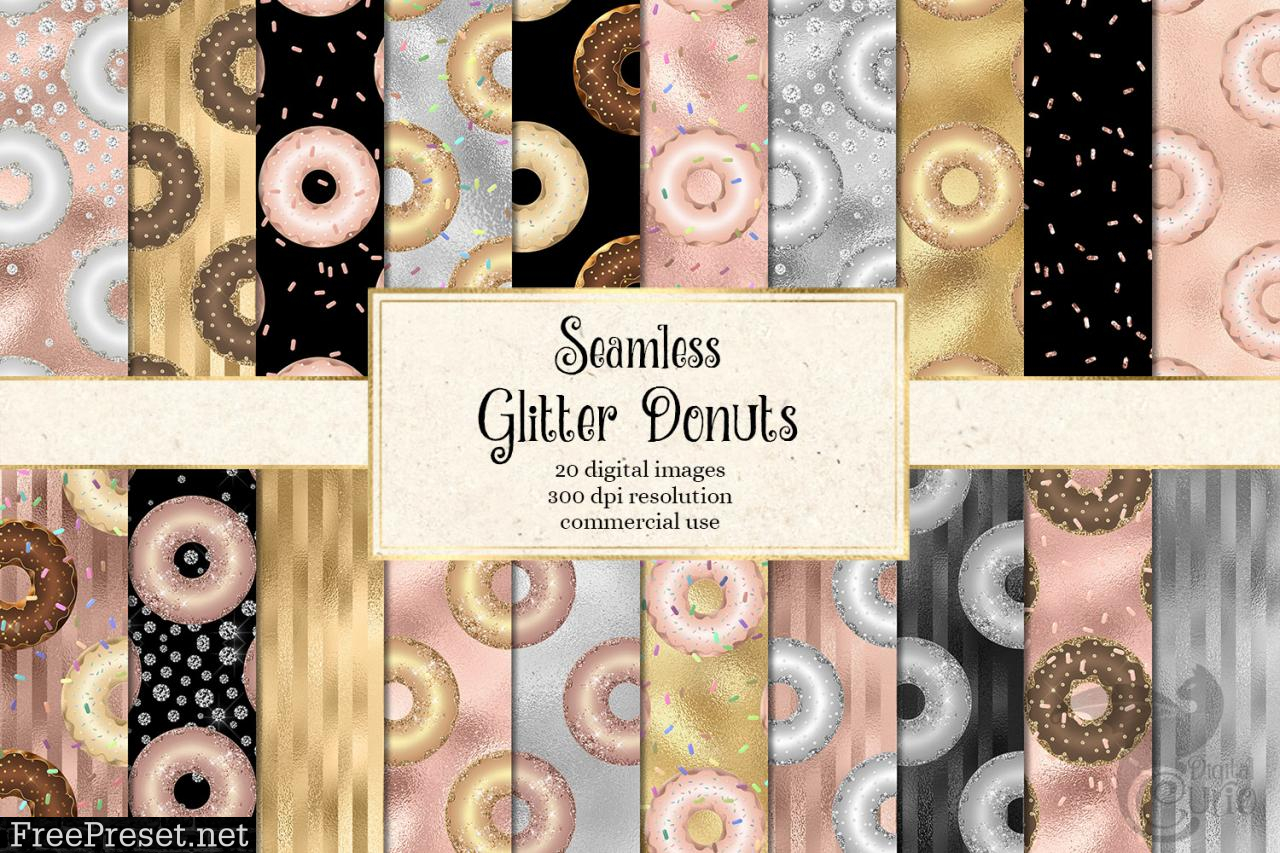 Glitter Donut Digital Paper