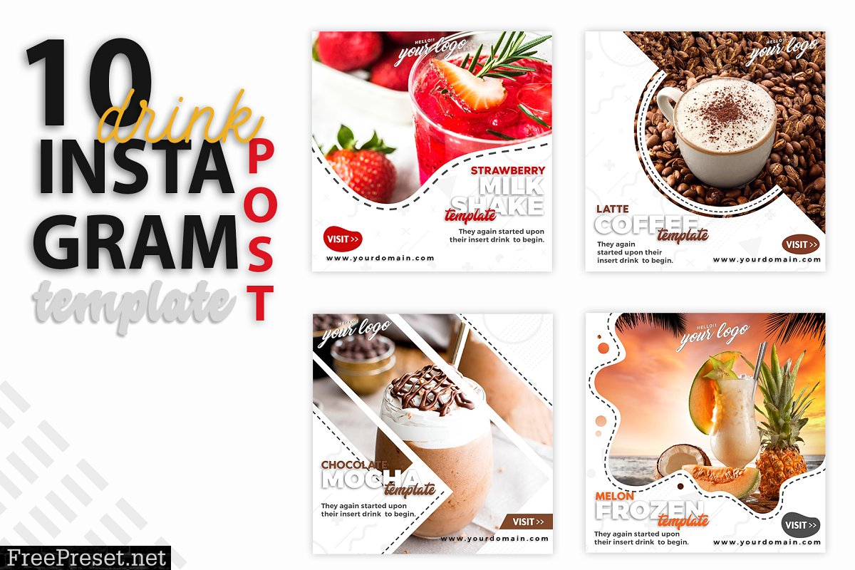 Instagram Post Template Banner-Drink 3223561