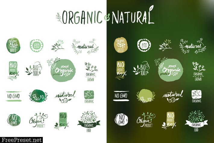 Organic food stickers and badges KV6JWAN