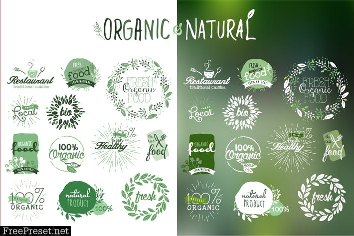 Organic products stickers and badges HYKYV3R