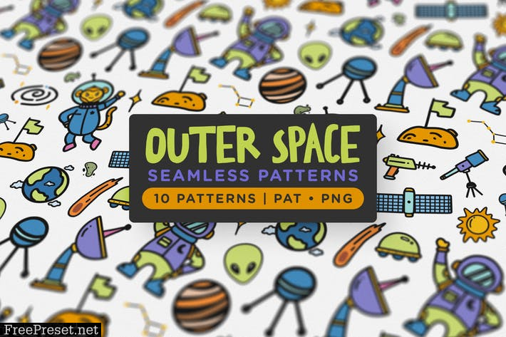 Outer Space Seamless Patterns XMFGS8V