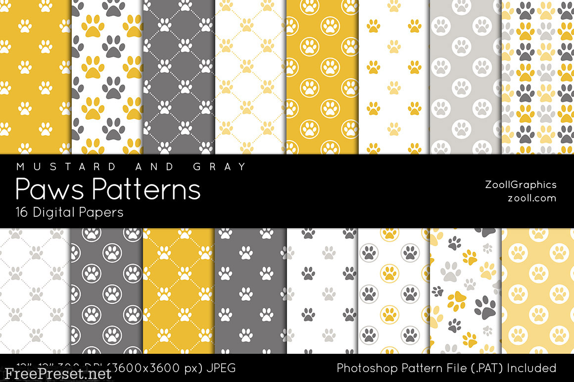 Paws Patterns Digital Papers