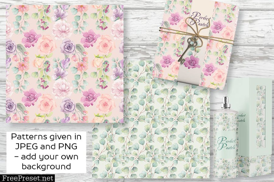 Perfect Pastels Watercolor Floral Patterns GSWVZGW