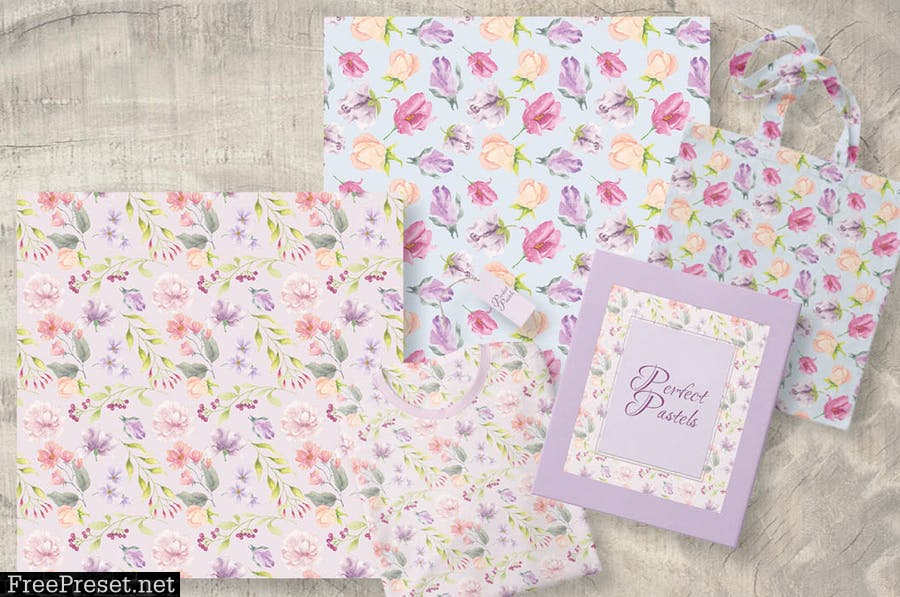 Perfect Pastels Watercolor Floral Patterns GSWVZGW