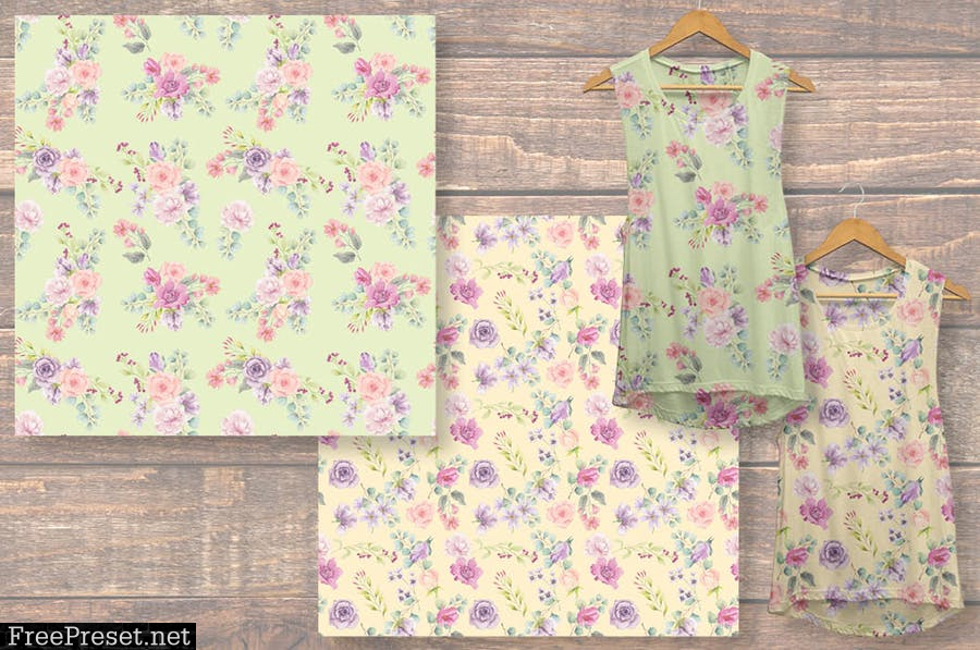 Perfect Pastels Watercolor Floral Patterns GSWVZGW