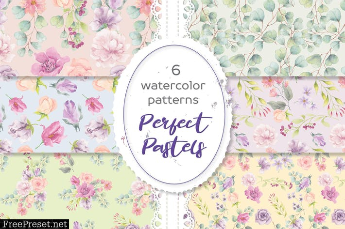 Perfect Pastels Watercolor Floral Patterns GSWVZGW