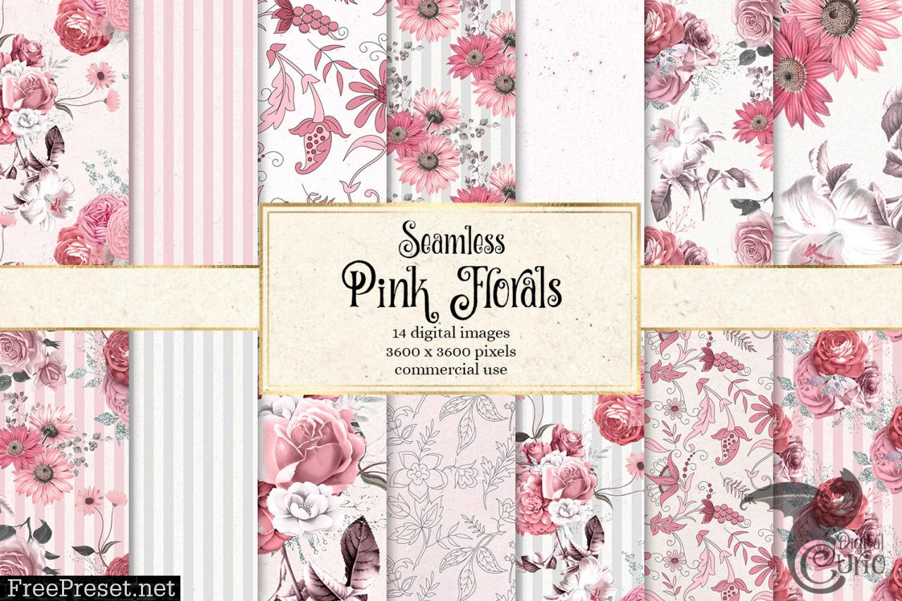 Pink Floral Digital Paper