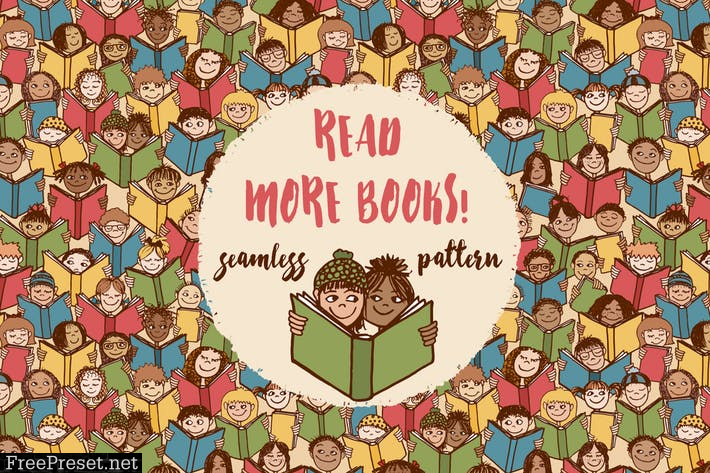 Read More Books! - Seamless Pattern EB3YF8F