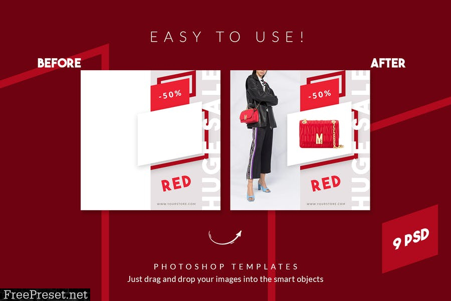 Red Sale Instagram Banners M36YUWD