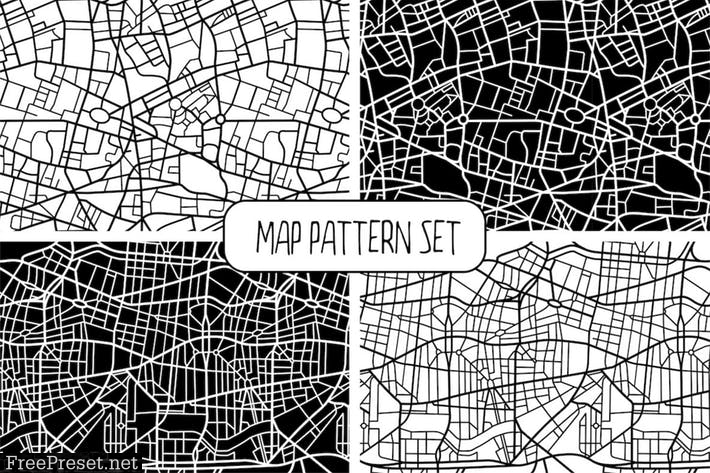 Seamless Map Pattern Set V2BEU8S