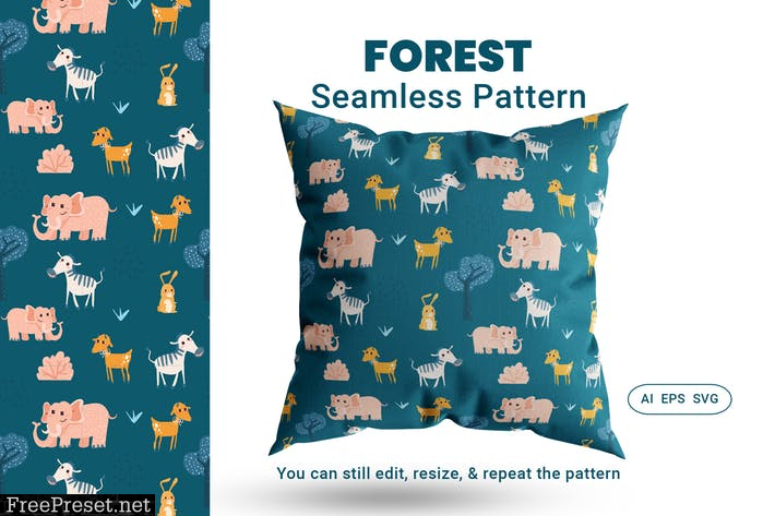 Seamless Pattern Forest 3X8PJXJ