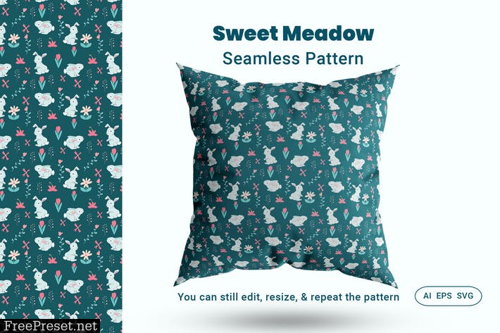 Seamless Pattern Sweet Meadow 52F5ZLJ