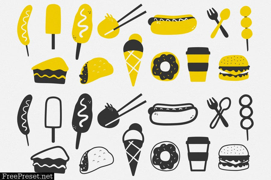 Street Food Vector Clipart Pack G7T2VXB