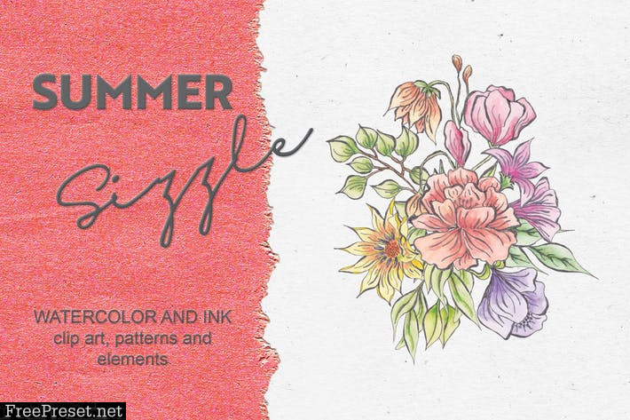 Summer Sizzle: Watercolor and Ink Collection UWTNBPL