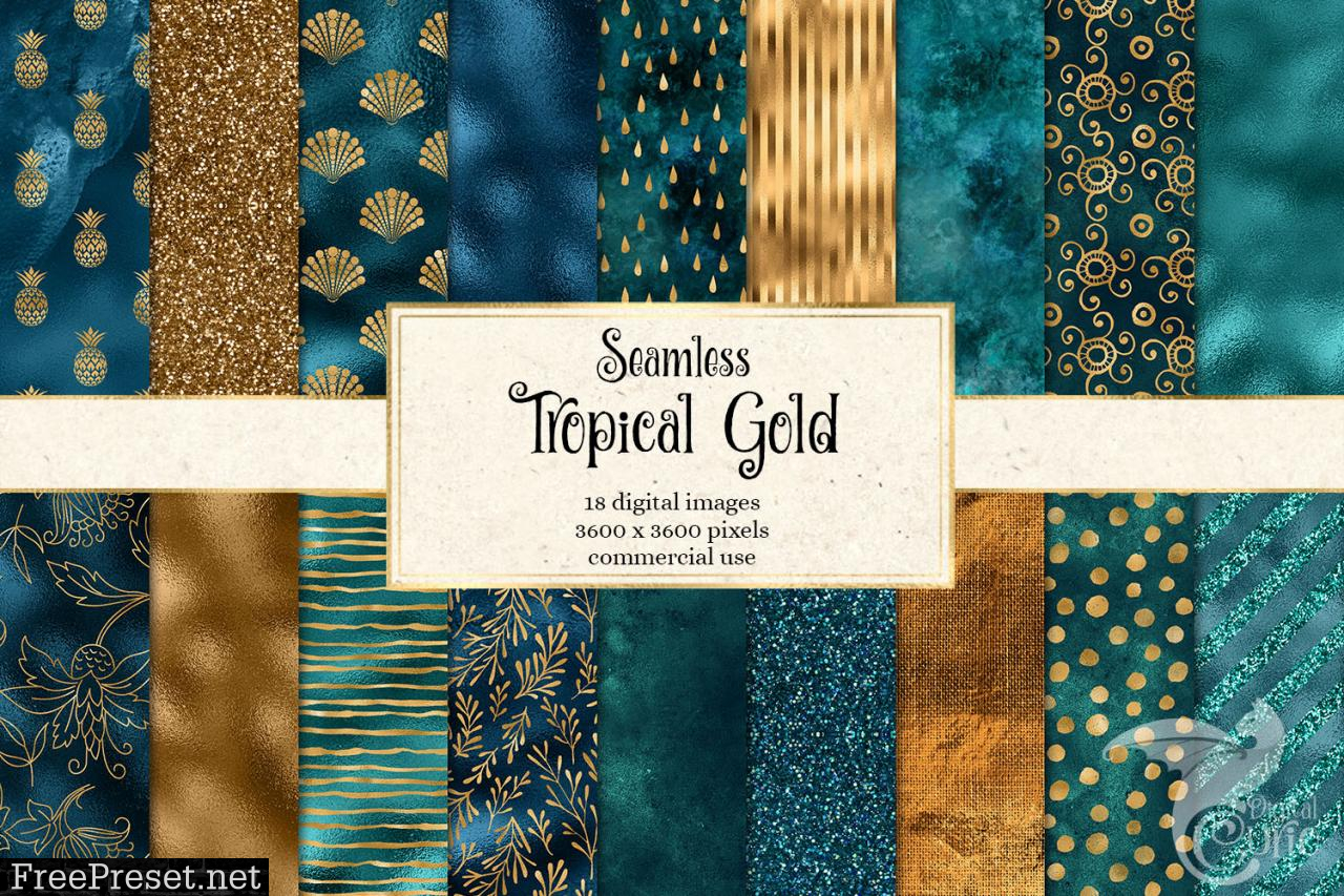 Tropical Gold Digital Paper