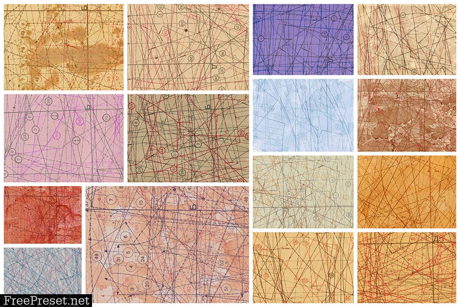 Vintage Fabric Blueprint Textures 2 CH8E5ER