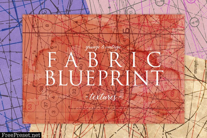 Vintage Fabric Blueprint Textures 2 CH8E5ER