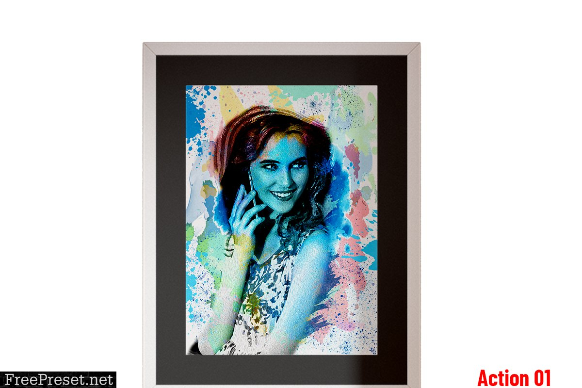 Watercolor Portrait Photoshop Action 4501392