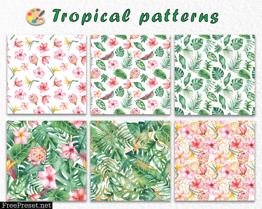 Watercolor tropical collection MCLGE3J