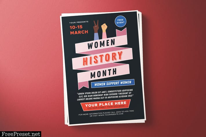 Women's History Month Flyer RK2ZRYJ