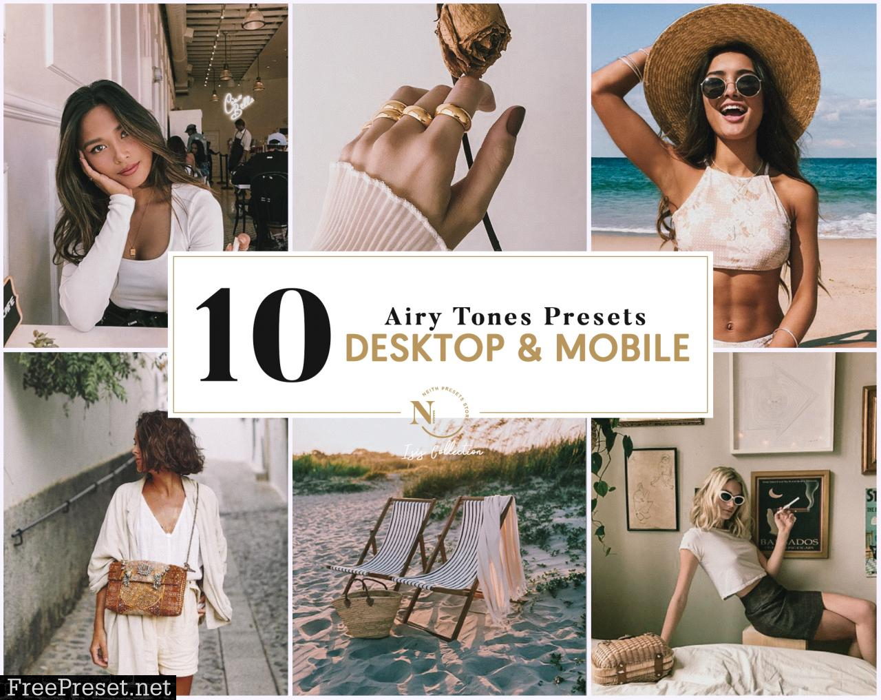 10 Lightroom Presets Desktop & Mobile Isis Airy Tones Collection 26133274