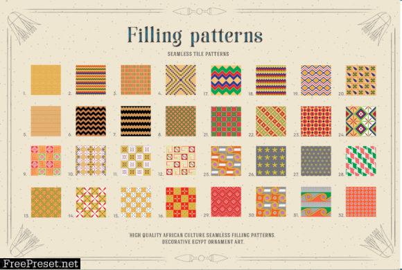 117 Egypt Patterns Brushes & Swatches