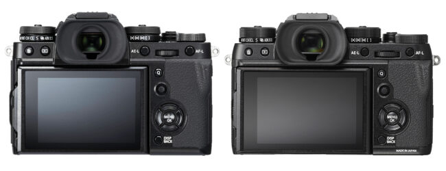 Fuji X-T3 vs X-T2 Back