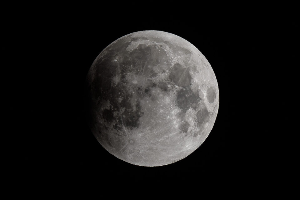 Partial Lunar Eclipse, captured with a 300mm f/4 lens and 2x TC