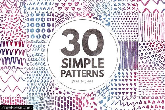 30 Simple Seamless Patterns