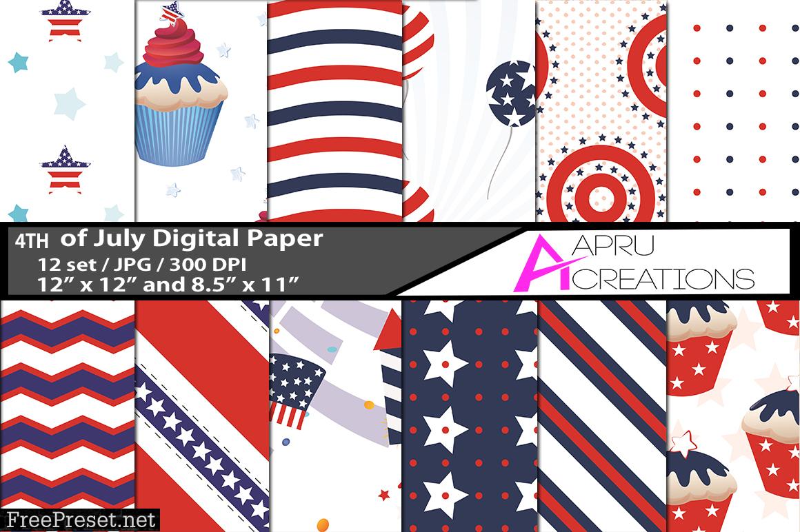 4th of July Digital Papers