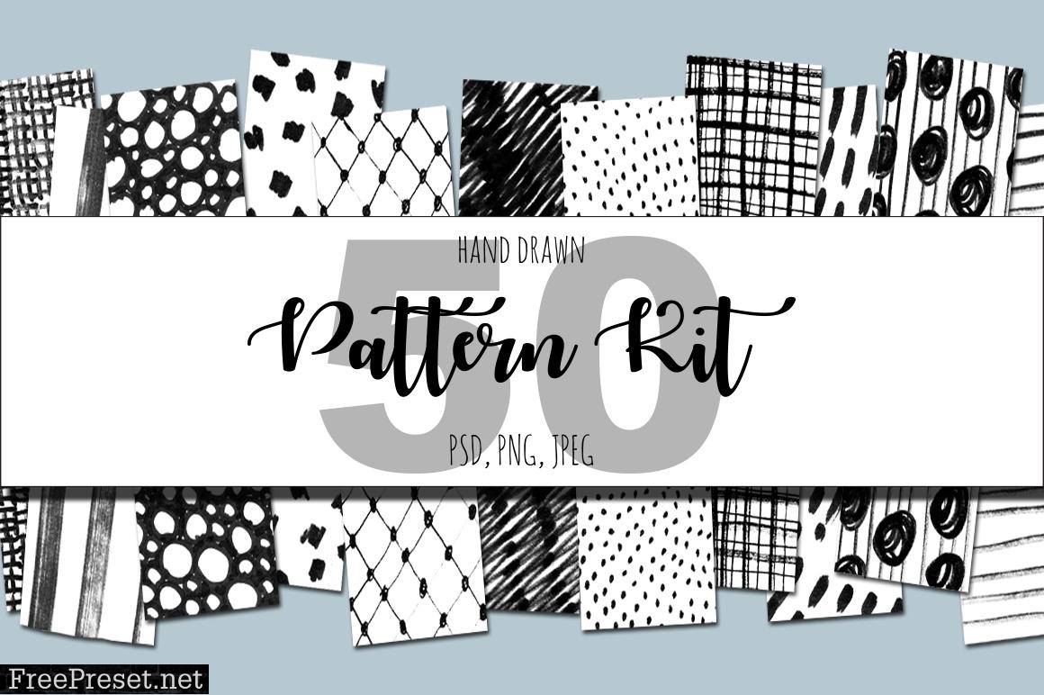 50 Hand Drawn Pattern Kit