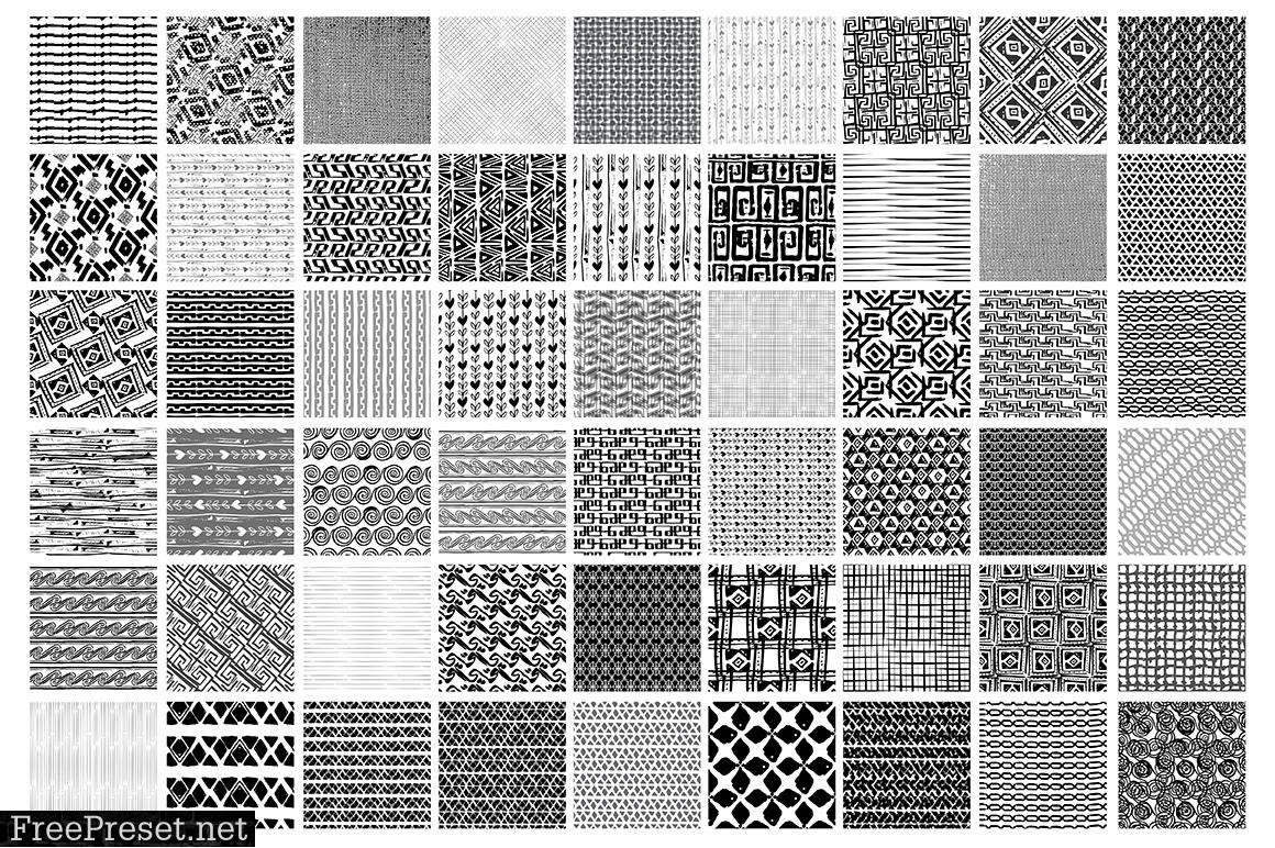 54 Hand Drawn Seamless Patterns