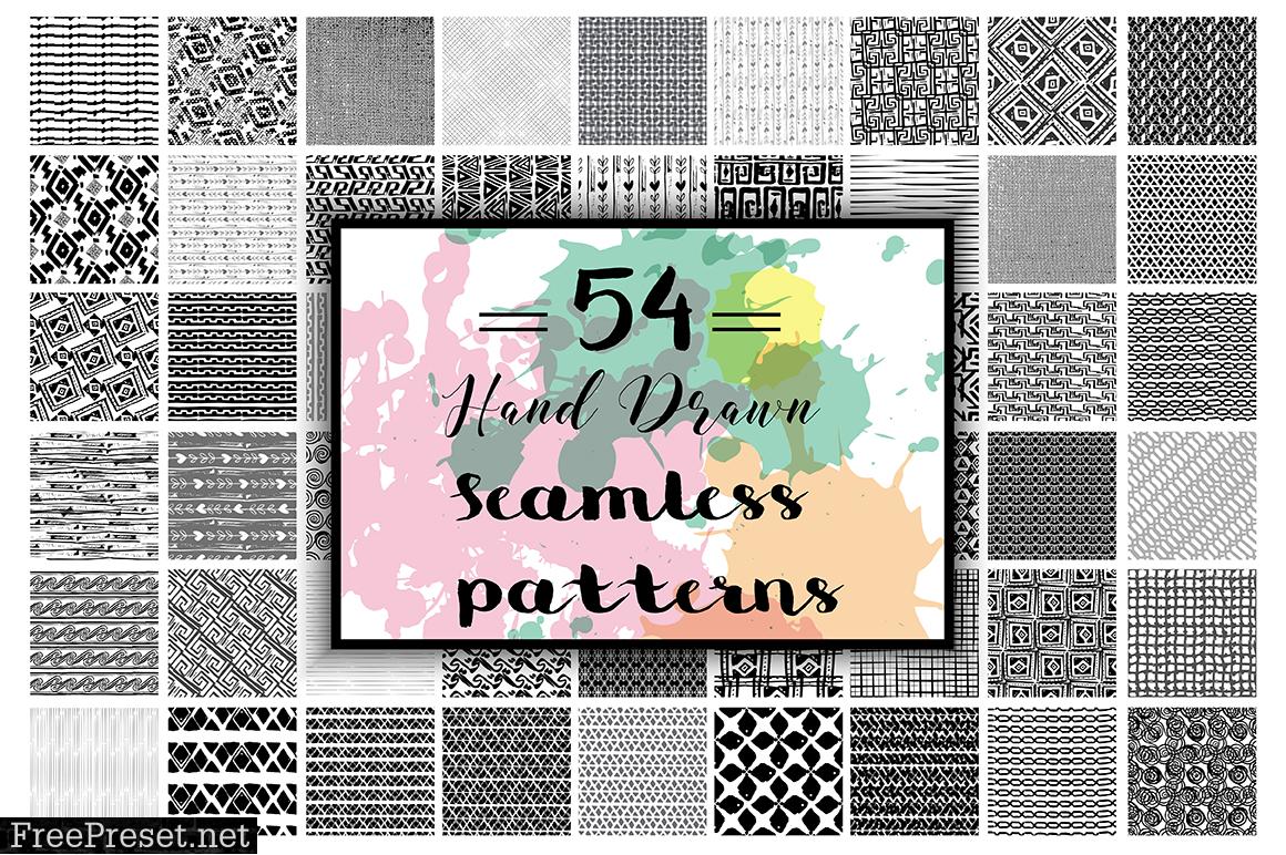 54 Hand Drawn Seamless Patterns