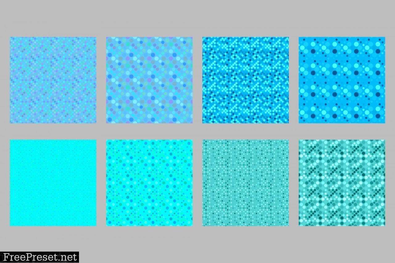 8 Seamless Light Blue Dot Patterns