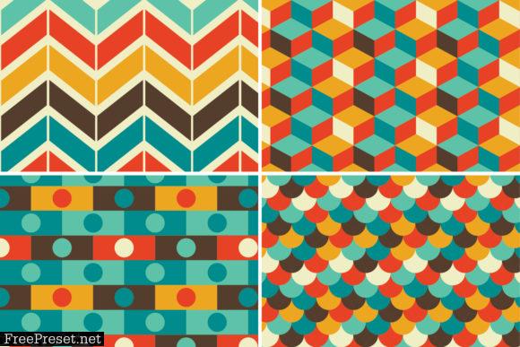 8 Seamless Modern Retro Patterns