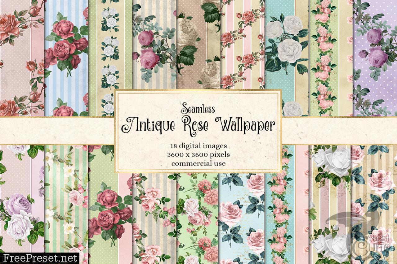 Antique Rose Wallpaper Digital Paper