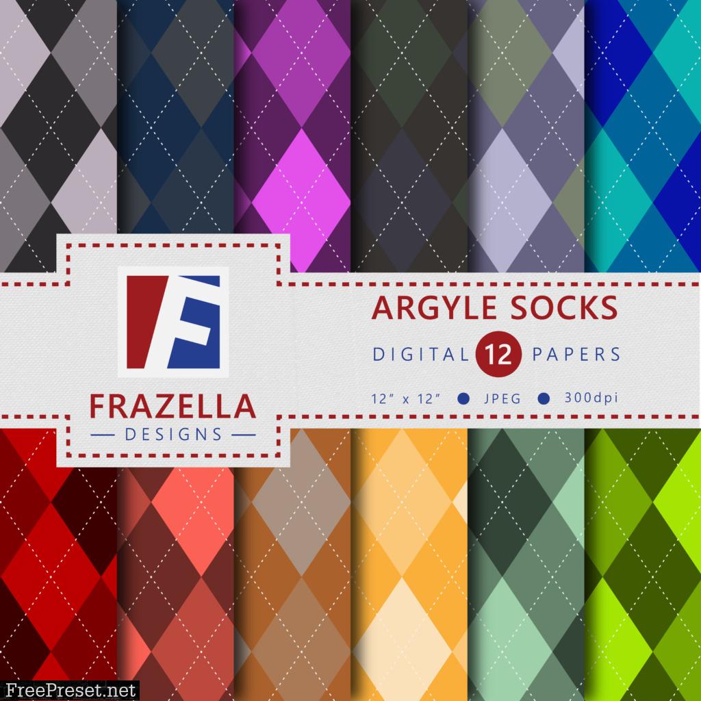 Argyle Socks Digital Paper Collection