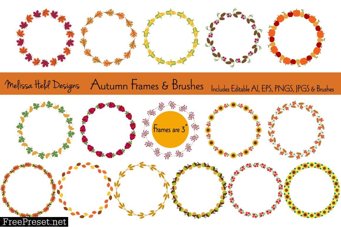 Autumn Frames & Brushes