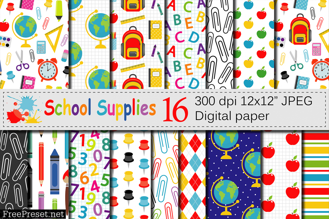 Back to School Digital Papers