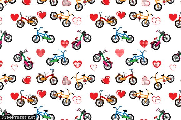 Bicycle and Heart Shape Pattern