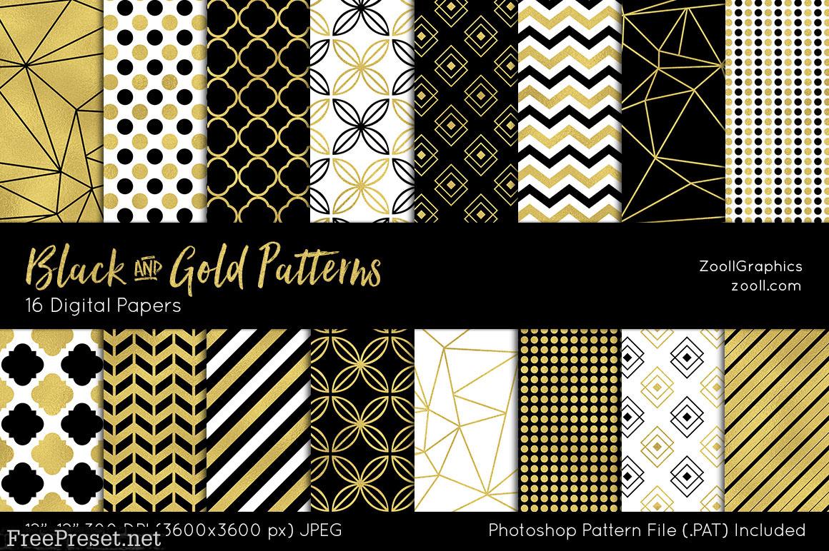 Black and Gold Digital Papers