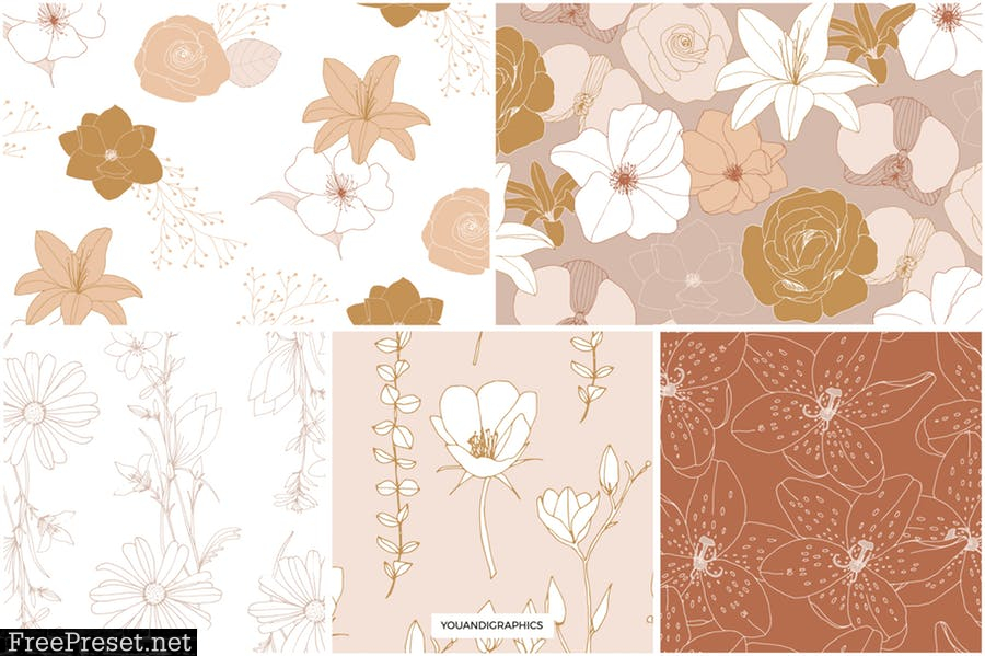 Blooming Garden Floral Patterns Q4ERRNL