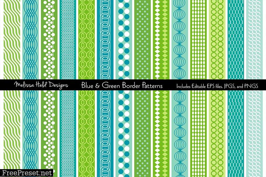 Blue & Green Mod Border Patterns