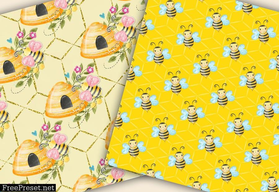 Bumble Bee digital paper pack XQPFRTU