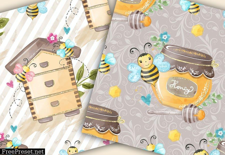 Bumble Bee digital paper pack XQPFRTU