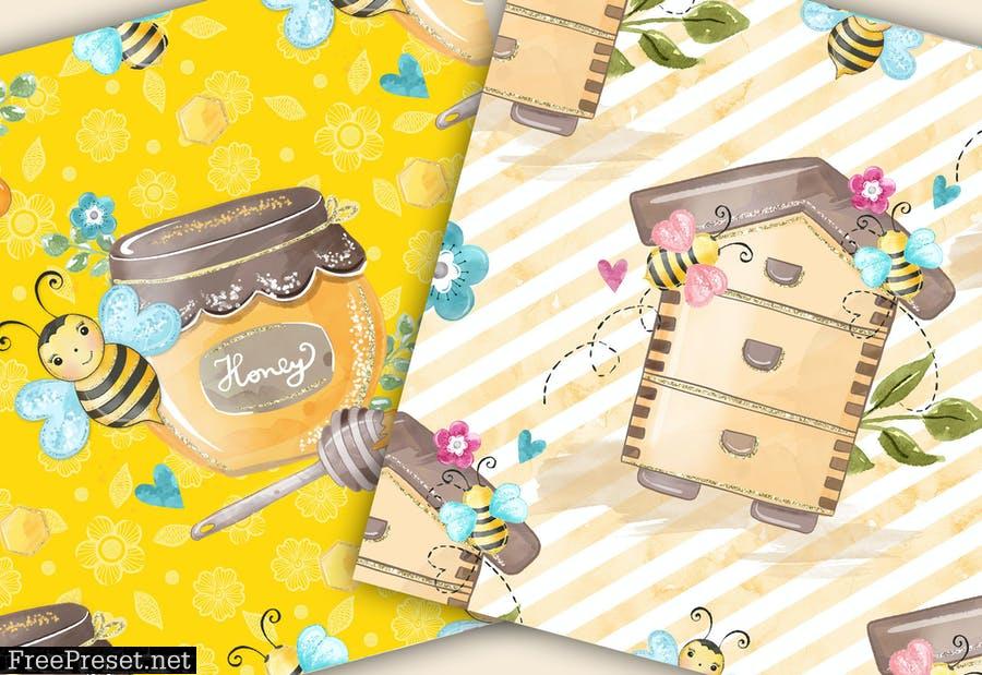 Bumble Bee digital paper pack XQPFRTU