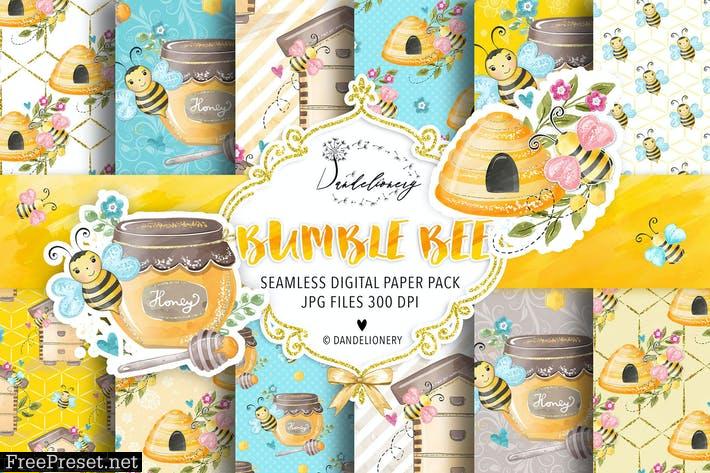 Bumble Bee digital paper pack XQPFRTU