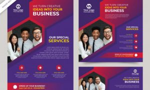 Business flyer template with the social media banner templates