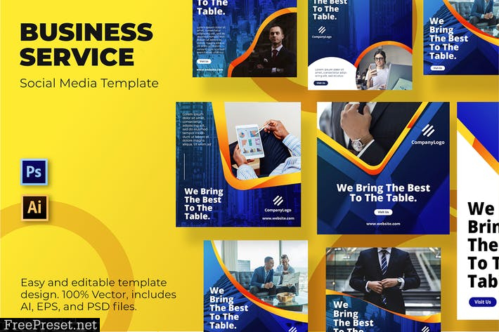 Business Service Social Media Template 6MNPW8Y